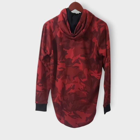 YoungLA Mens Red Camouflage Full Zip Up Hoodie Sz Small Streetwear Activewear - Picture 4 of 10
